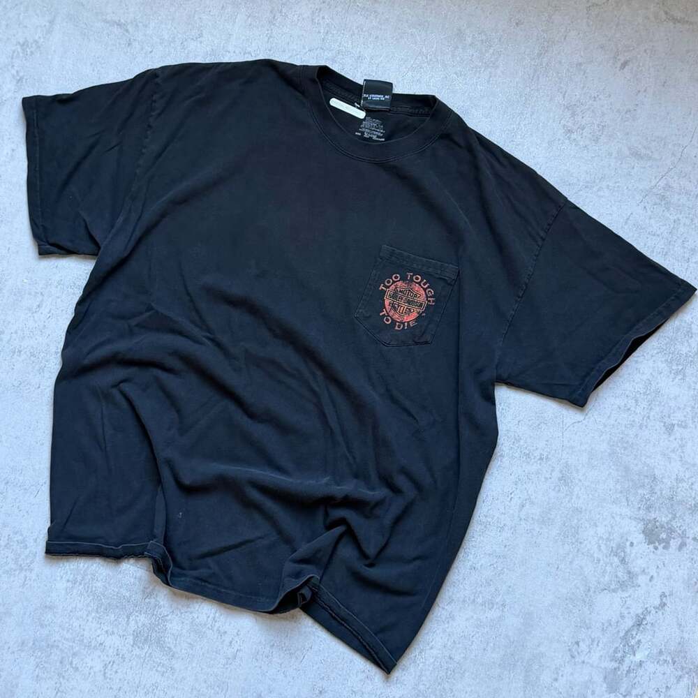 Harley-Davidson Pocket T-Shirt Size XL Black Too Tough To Die